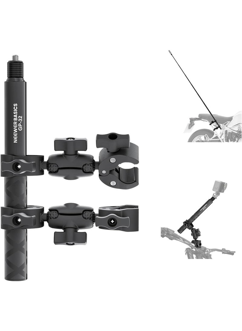 NEEWER Basics Motorcycle Bike Mount Accessories Kit, Invisible Selfie Stick Bicycle Handlebar Clamp Holder Compatible with Insta360 DJI OSMO 360 Pocket 3 Action Cameras for POV Video Recording - Image 1